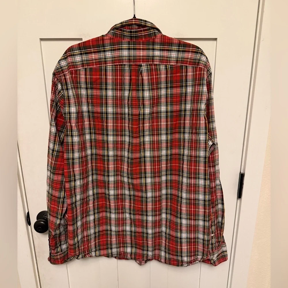 J. Crew Classic Long Sleeve Plaid Button Up Shirt Casual Organic Cotton XL